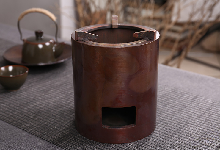 純銅炭火爐帶三腳支架紫銅風爐紅銅茶道煮茶燒水爐復古燒水炭火盆(圖1) 純銅炭火爐帶三腳支架紫銅風爐紅銅茶道煮茶燒水爐復古燒水炭火盆(圖1)