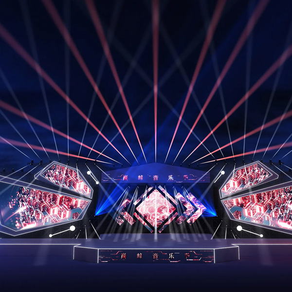 舞臺背景的LED顯示屏(圖1) 舞臺背景的LED顯示屏(圖1)