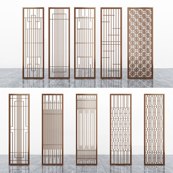 不銹鋼屏風隔斷鏤空格柵客廳方通背景墻(圖1) 不銹鋼屏風隔斷鏤空格柵客廳方通背景墻(圖1)