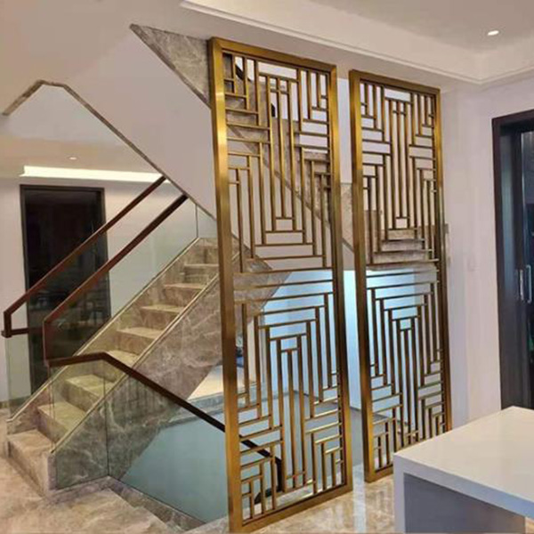 不銹鋼屏風隔斷鏤空格柵客廳方通背景墻(圖1) 不銹鋼屏風隔斷鏤空格柵客廳方通背景墻(圖1)