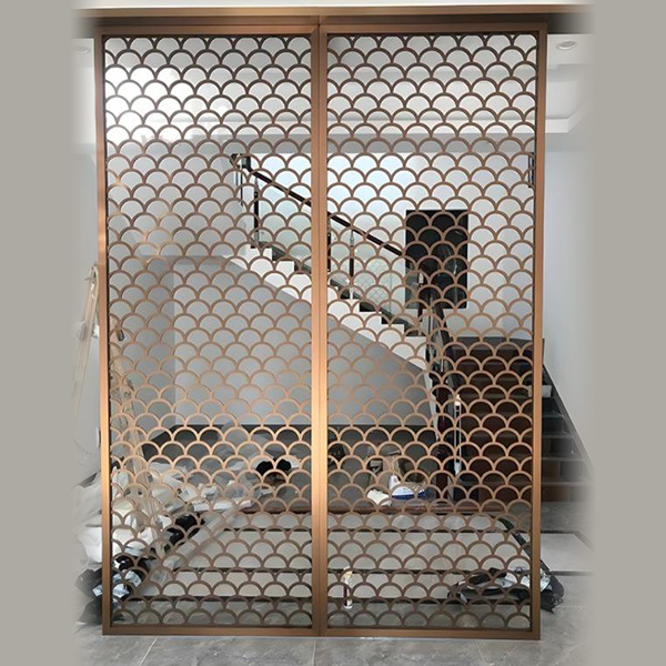 不銹鋼屏風隔斷鏤空格柵客廳方通背景墻(圖1) 不銹鋼屏風隔斷鏤空格柵客廳方通背景墻(圖1)