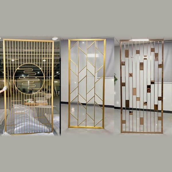 不銹鋼屏風隔斷鏤空格柵客廳方通背景墻(圖1) 不銹鋼屏風隔斷鏤空格柵客廳方通背景墻(圖1)